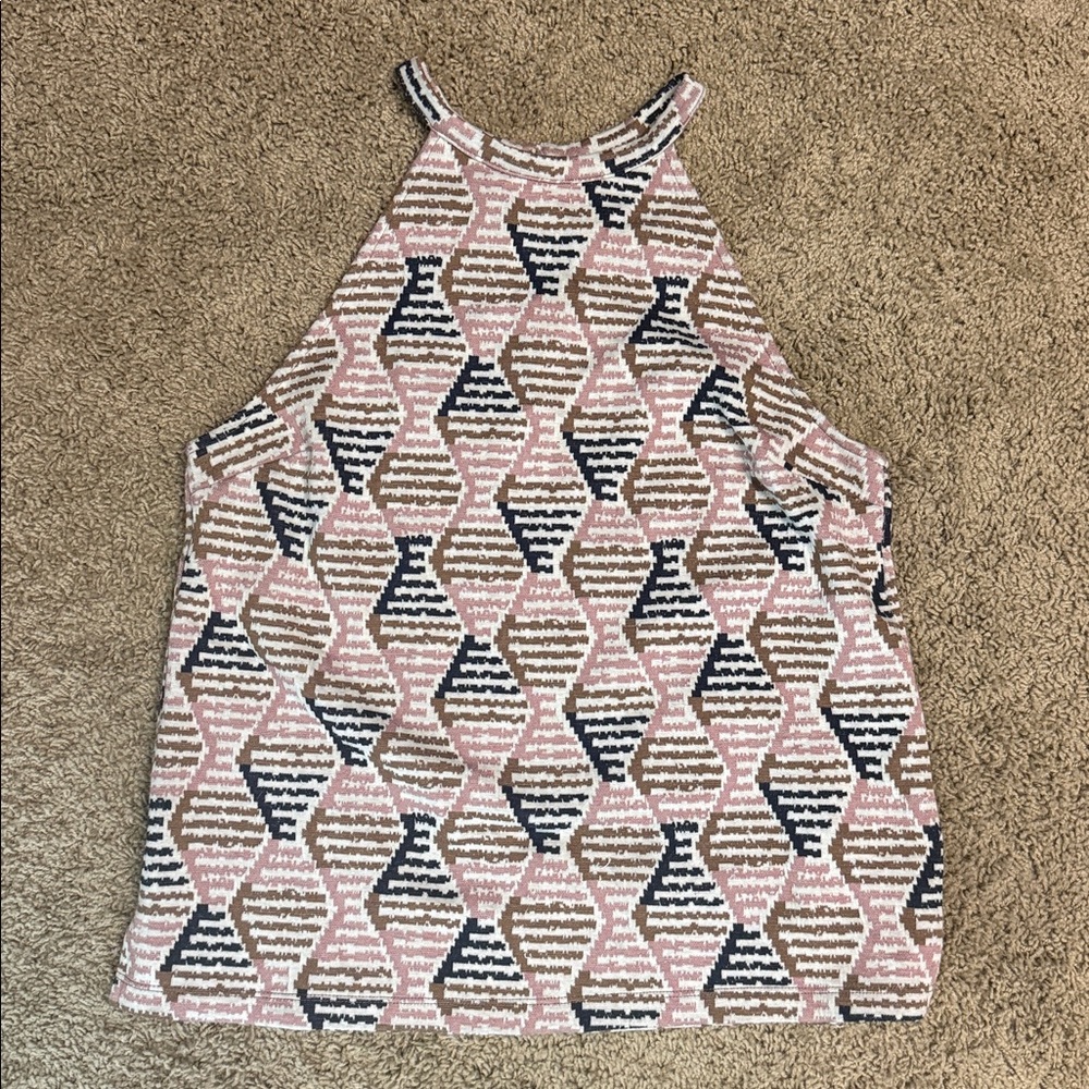 Anthropologie Structured Halter Top Geometric Size Small